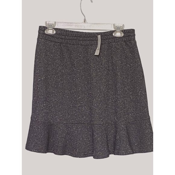 New Loft Metallic Shimmer Ruffle Hem Mini A-Line Pull On Skirt Women's Size Smal - Picture 3 of 9